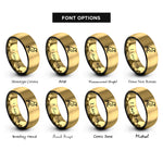 font options for inside engraving on black & gold crow rings