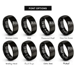 font options for inside engraving on black crow rings