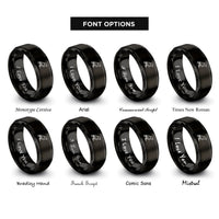 font options for inside engraving on black crow rings