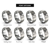 font options for inside engraving on grey crow rings