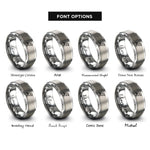 font options for inside engraving on grey crow rings
