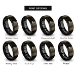 font options for inside engraving on gunmetal & black crow rings