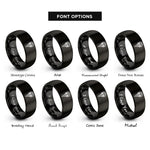 font options for inside engraving on black crow skull rings