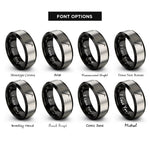 font options for inside engraving on black & gray crowbar rings