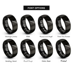font options for inside engraving on black crowbar rings
