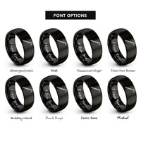 font options for inside engraving on black crowbar rings