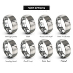 font options for inside engraving on silver crowbar rings
