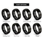 font options for inside engraving on black crown barbell shield rings