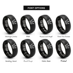 font options for inside engraving on black crown rings