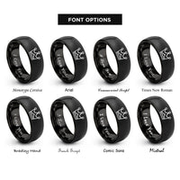 font options for inside engraving on black crown rings