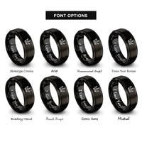 font options for inside engraving on black crown rings