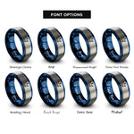 font options for inside engraving on blue & grey crown rings