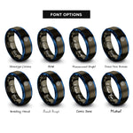 font options for inside engraving on gunmetal & blue crown chakra sahasrara rings