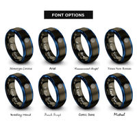 font options for inside engraving on gunmetal & blue crown chakra sahasrara rings