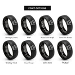 font options for inside engraving on black crown crown rings