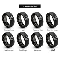 font options for inside engraving on black crown crown rings