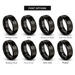 font options for inside engraving on black crown crown rings