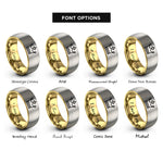 font options for inside engraving on gold & grey crown crown rings