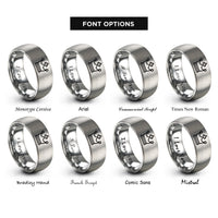 font options for inside engraving on gray crown crown rings