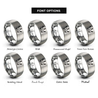 font options for inside engraving on silver crown rings