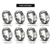 font options for inside engraving on gray crown rings