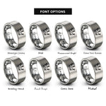 font options for inside engraving on gray crown rings