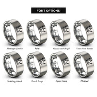 font options for inside engraving on gray crown rings