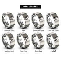 font options for inside engraving on gray crown rings