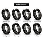 font options for inside engraving on black & gray crown of glory rings