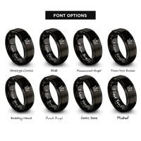 font options for inside engraving on black crown of glory rings