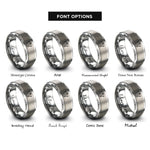 font options for inside engraving on grey crown of glory rings