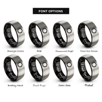 font options for inside engraving on black & gray crown of thorns rings