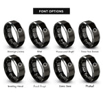 font options for inside engraving on black & silver crown of thorns rings