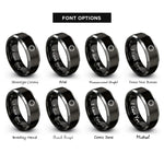 font options for inside engraving on black & silver crown of thorns rings