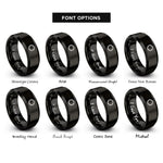 font options for inside engraving on black crown of thorns rings