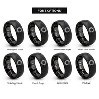 font options for inside engraving on black crown of thorns rings