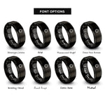 font options for inside engraving on black crown of thorns rings