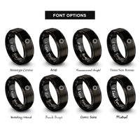 font options for inside engraving on black crown of thorns rings