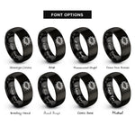 font options for inside engraving on black crown of thorns rings