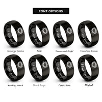 font options for inside engraving on black crown of thorns rings