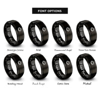 font options for inside engraving on black crown of thorns rings