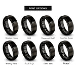 font options for inside engraving on black crown rays rings