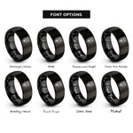 font options for inside engraving on black crowned crest rings