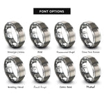 font options for inside engraving on silver crowned crest rings