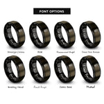 font options for inside engraving on gunmetal & black crowned crest rings