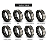 font options for inside engraving on black & gray crowned dragon rings