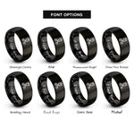 font options for inside engraving on black crowned scissors rings