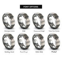 font options for inside engraving on silver crowned scissors rings