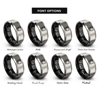 font options for inside engraving on black & gray crt monitor rings
