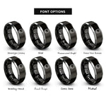 font options for inside engraving on black & grey crt monitor rings